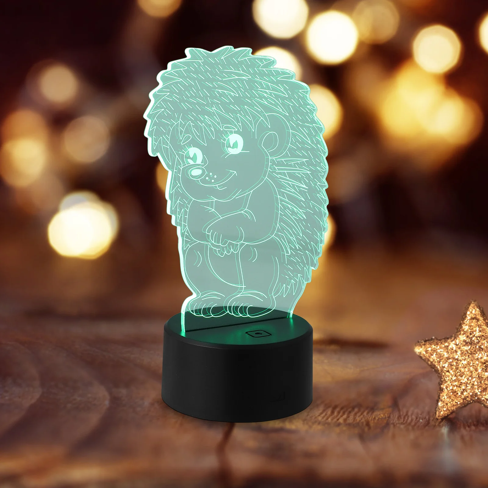 3D LED القنفذ ليلة ضوء اللمس التبديل مصباح للزينة طبق من الأكريليك مهرجان المنزل عيد ميلاد الزفاف سطح المكتب الخفيفة