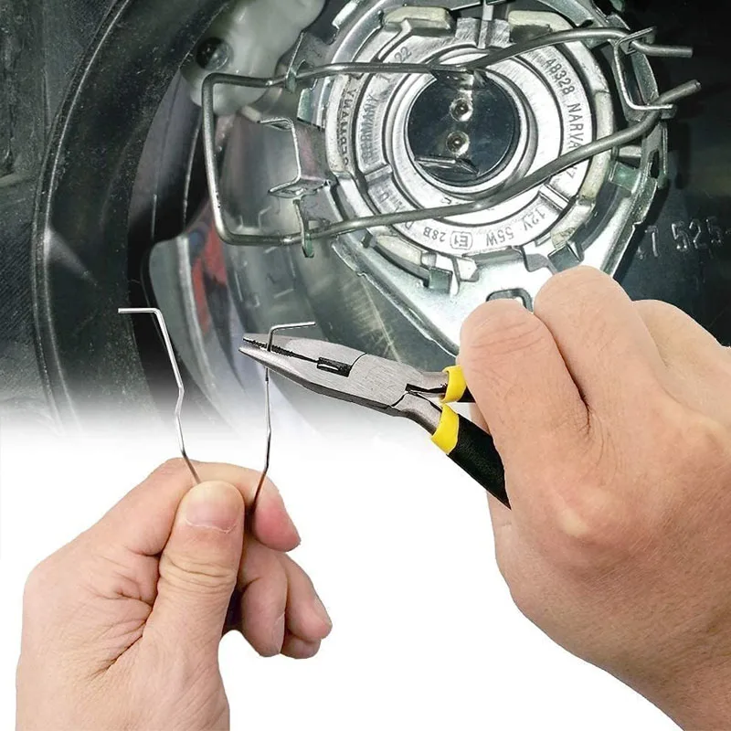 9PCS Fixing Spring Clip Headlight Fixing Cliheadlightclip Tools Suitable For H1 H3 H4 H7 Headlight Clip Interior Accessories.