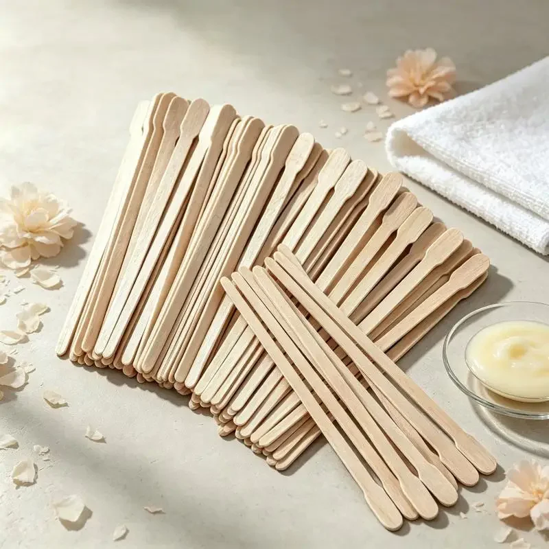 Disposable Hair Wax Stick Mixing Applying Honey Wax Bean Wooden Stick Eyebrow Trimming Nail Painting Eyeliner Beauty Label