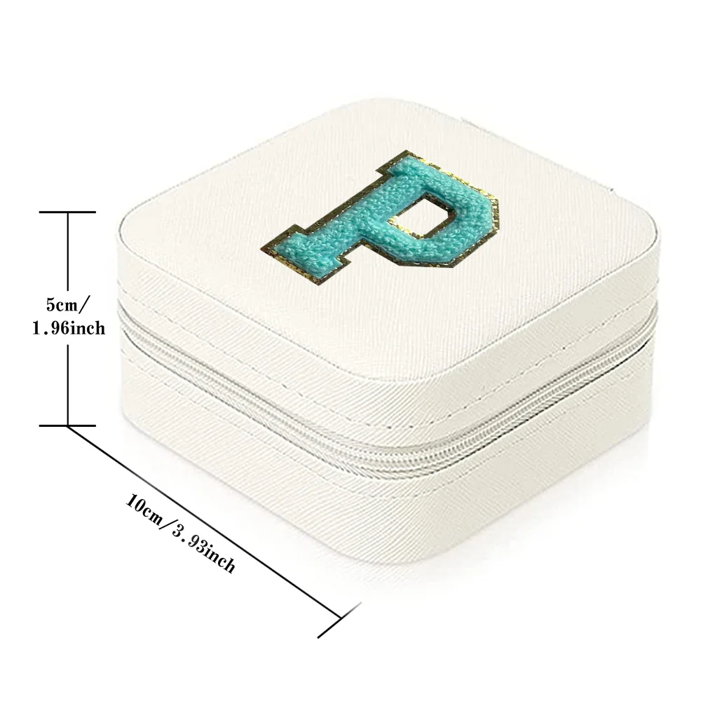Jewelry Box Storage Display Portable Travel Organizer Case for Women's Earrings Necklace Ring Pu Leather Grenn Letter JewelBox