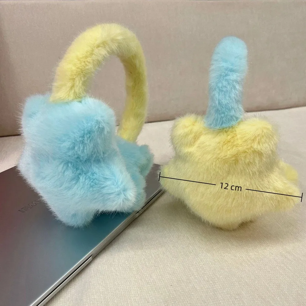 Очаровательные минималистичные наушники со звездами, теплые контрастные пушистые грелки для ушей, зимние женские наушники для активного отдыха