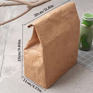 Isolated thermal bag reusable of the refrigerator, brown paper lunch bag, magnetic closure 10 Main Sales Bolsa Bolsa - №9