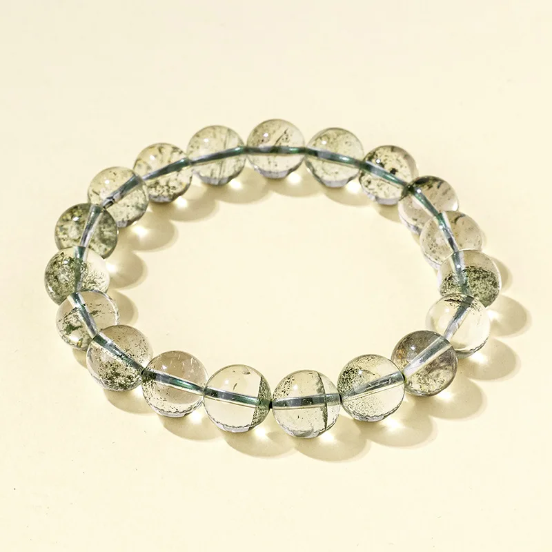 Wholesale Premium Natural Green Phantom Crystal Bracelet for Women Single Strand Bead Bracelet Fashion Jewelry Bead Bracelet