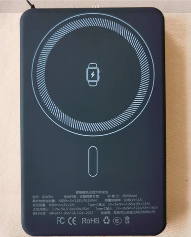 Магнитный внешний аккумулятор с металлическим кронштейном 3 в 1 для iPhone AirPods Apple Watch MagSafe, ультратонкое быстрое беспроводное зарядное устройство, сертифицированное CCC