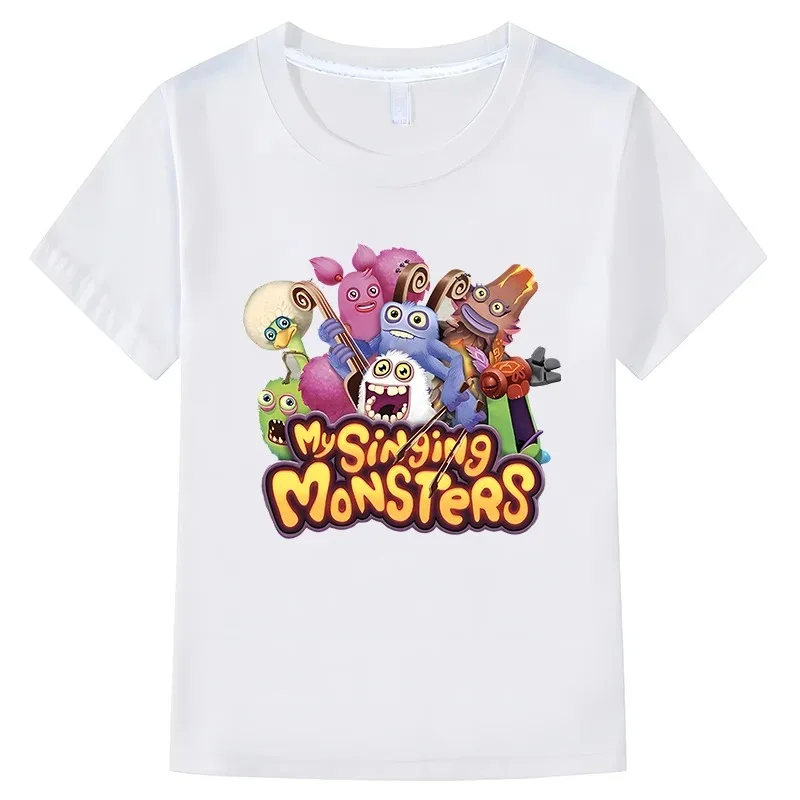 My Singing Monsters Summer Anime T-shirt Kids Clothes Kids T Shirts Casual Short Sleeve 100% Cotton Tops Y2k Boys Girl Clothes