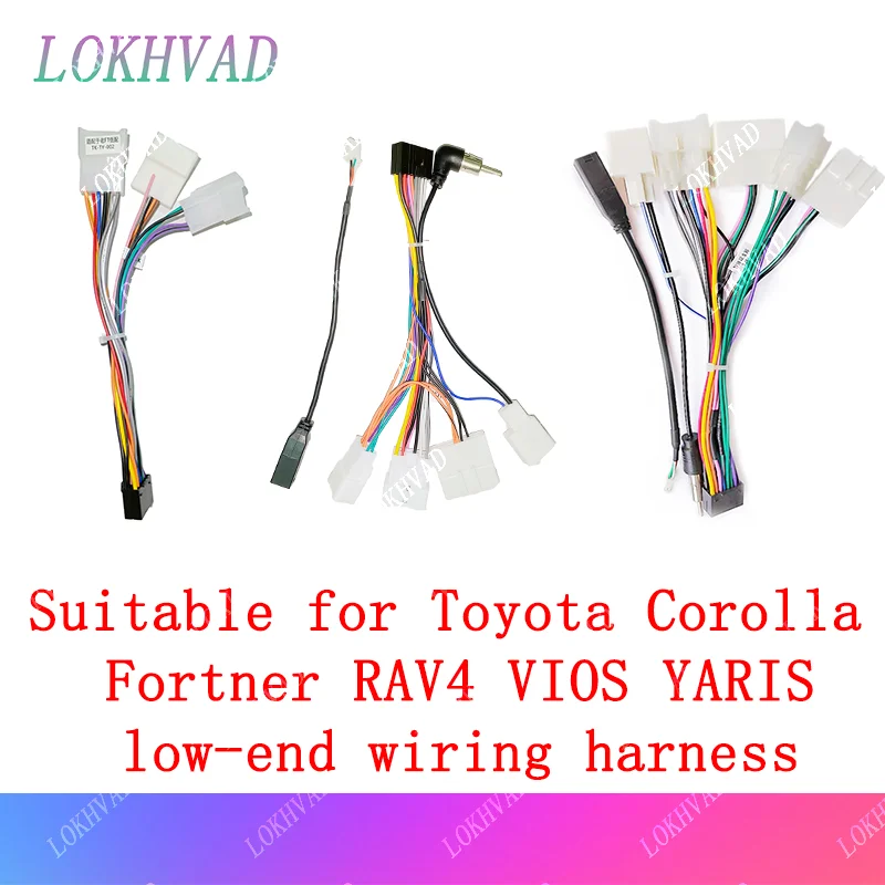 LOKHVAD 16 Pin Power Cord for New and Old Toyota Android Radio Multimedia Player Car Stereo Wiring Harness Adapter