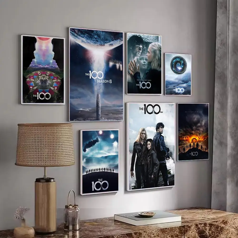 Sci-Fi TV Show T-The 100 S-Season Poster Wall Art Print Sticker for Bedroom Living Room Dorm Office Modern Home Decor