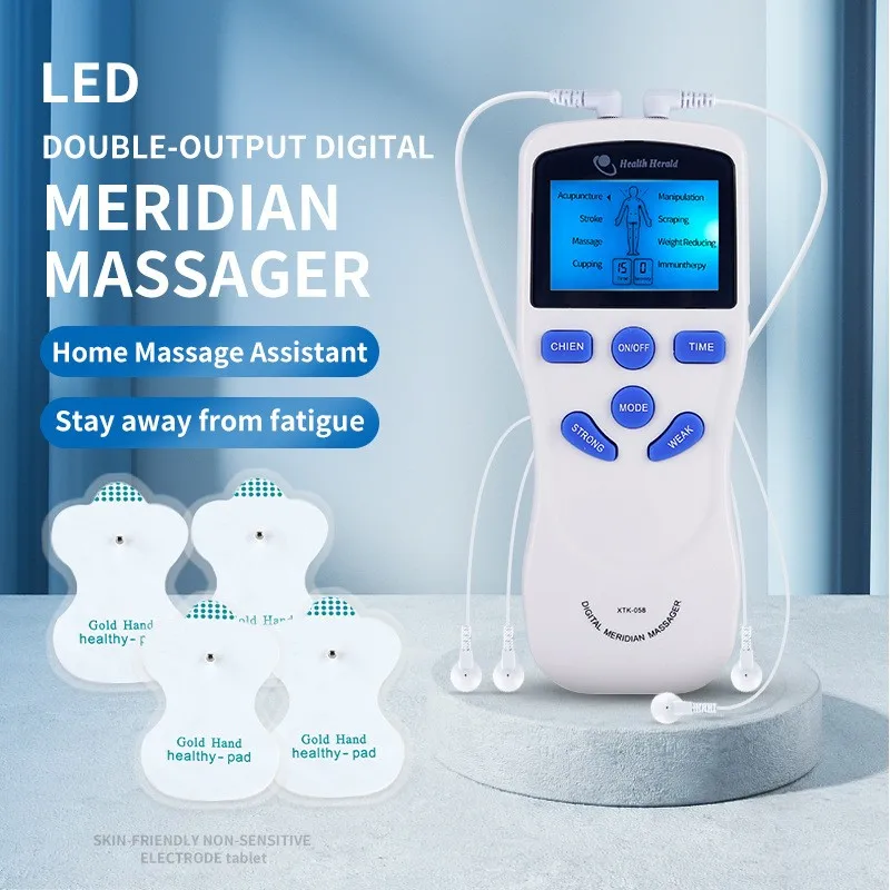 

Double hole and double output meridian massage instrument digital meridian mini cervical and lumbar pulse massager