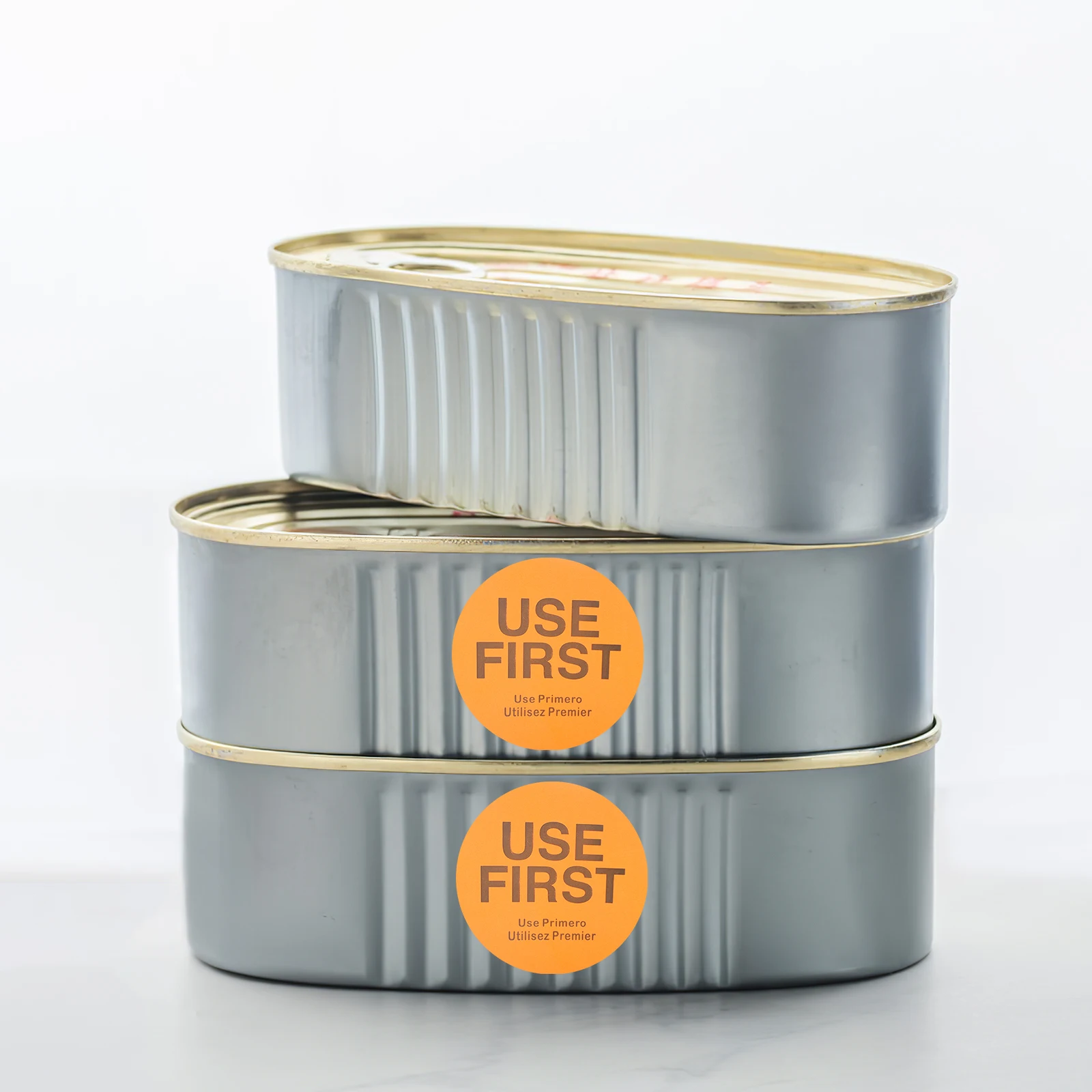 

2Rolls Use First Stickers Orange Copper Plate Adhesive Labels For Restaurant Food Service Kitchen Stock Control