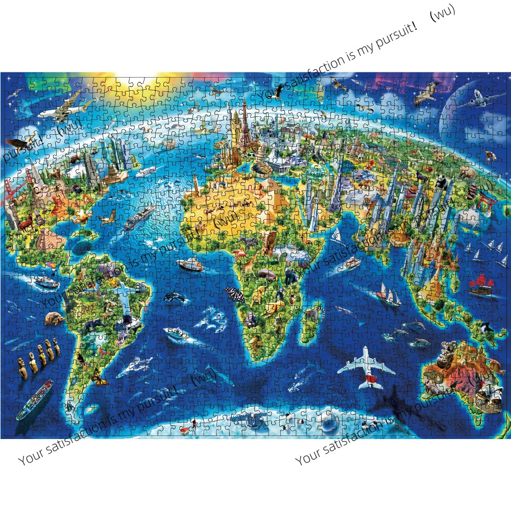 Puzzle White Card 1000 Pieces Animal World Landscape