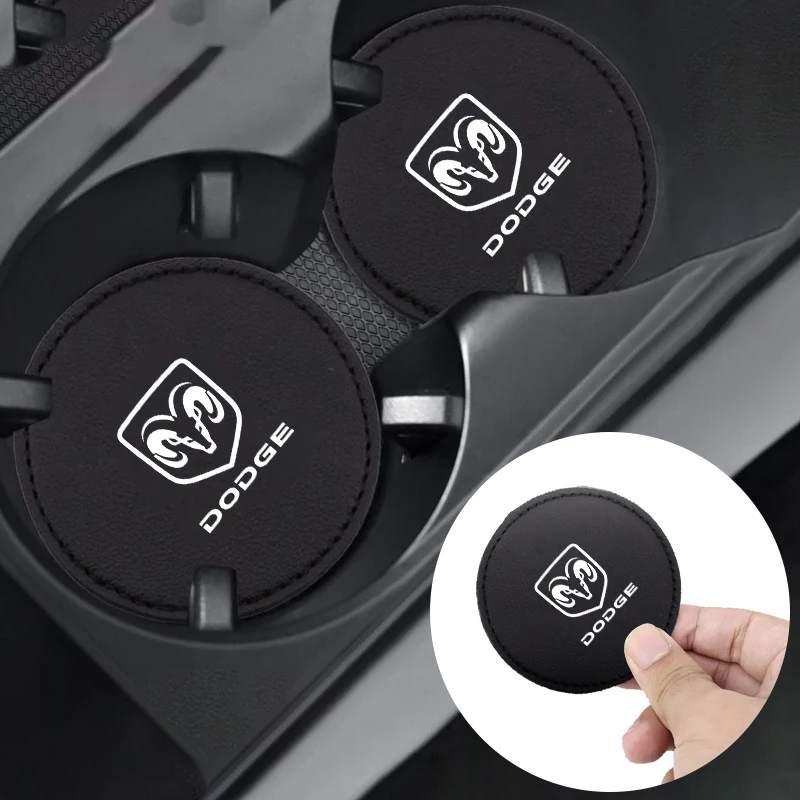 2pcs Car Auto Water Cup Slot Non-Slip Mat Accessories For Dodge Durango Ram 1500 Charger Caliber Journey Demon Nitro Challenger