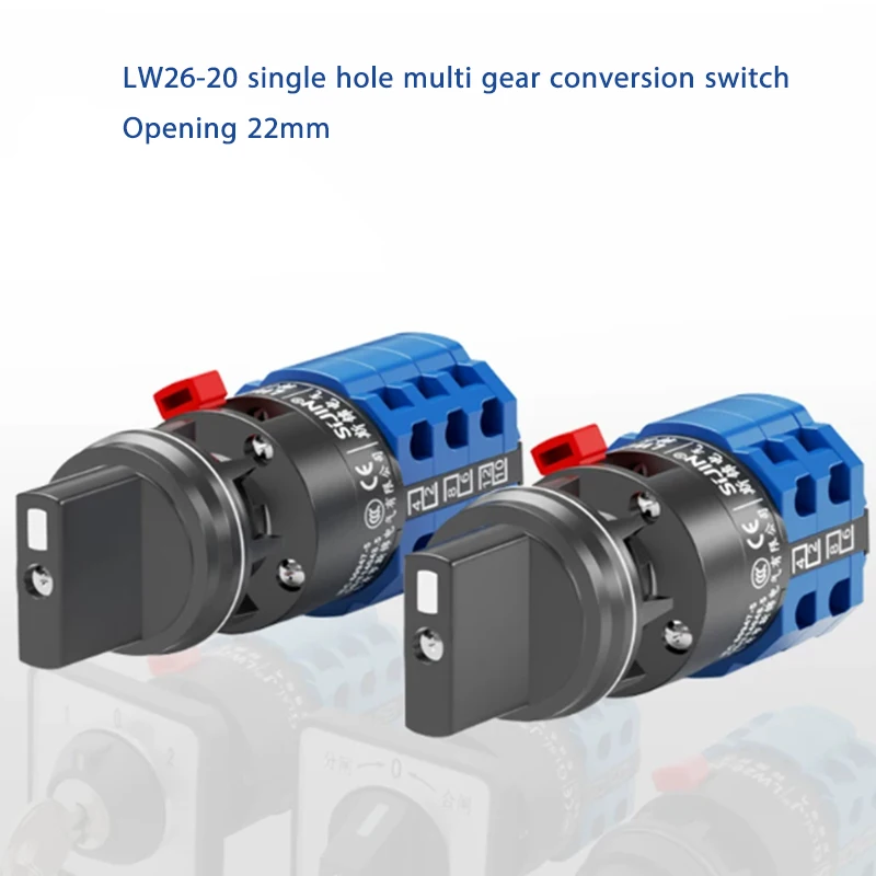 LW26-20 universal conversion switch with three gears  multiple gears rotating dual power switch knob combined  switch Open 22mm