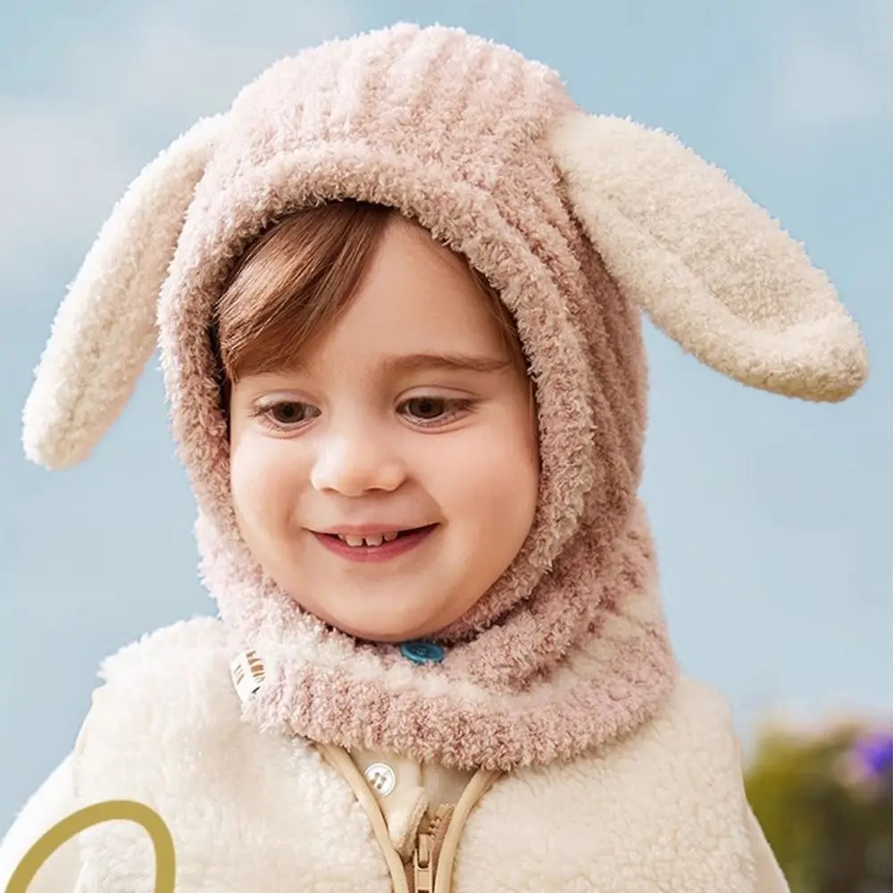 

Fashion Cute Cartoon Ear Protection Cap Windproof Keep Warm Hat Scarf One-Piece Cold Proof Pullover Hat Winter