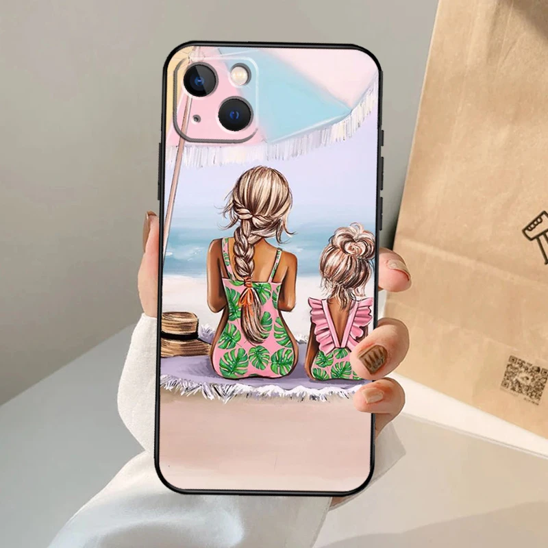 スーパーママ 赤ちゃん 女の子 息子 娘 スマホケース iPhone 17 Air 16 15 14 13 11 12 Pro Max 13 12 mini 15 16 Plus 16e カバー コック