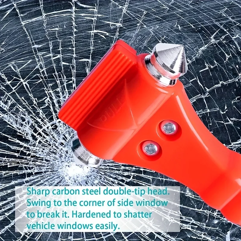 All-In-One Car Safety Hammer - Emergency Escape Tool With Window Breaker, Durable Abs Construction