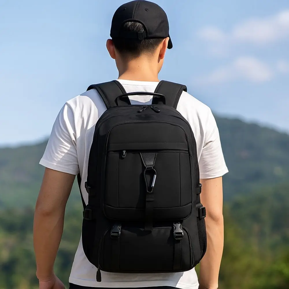 50L/80L Capacity Travel Backpack USB Charging Port Waterproof School Bag Adjustable Straps Multi-pocket Men's Backpack Hiking