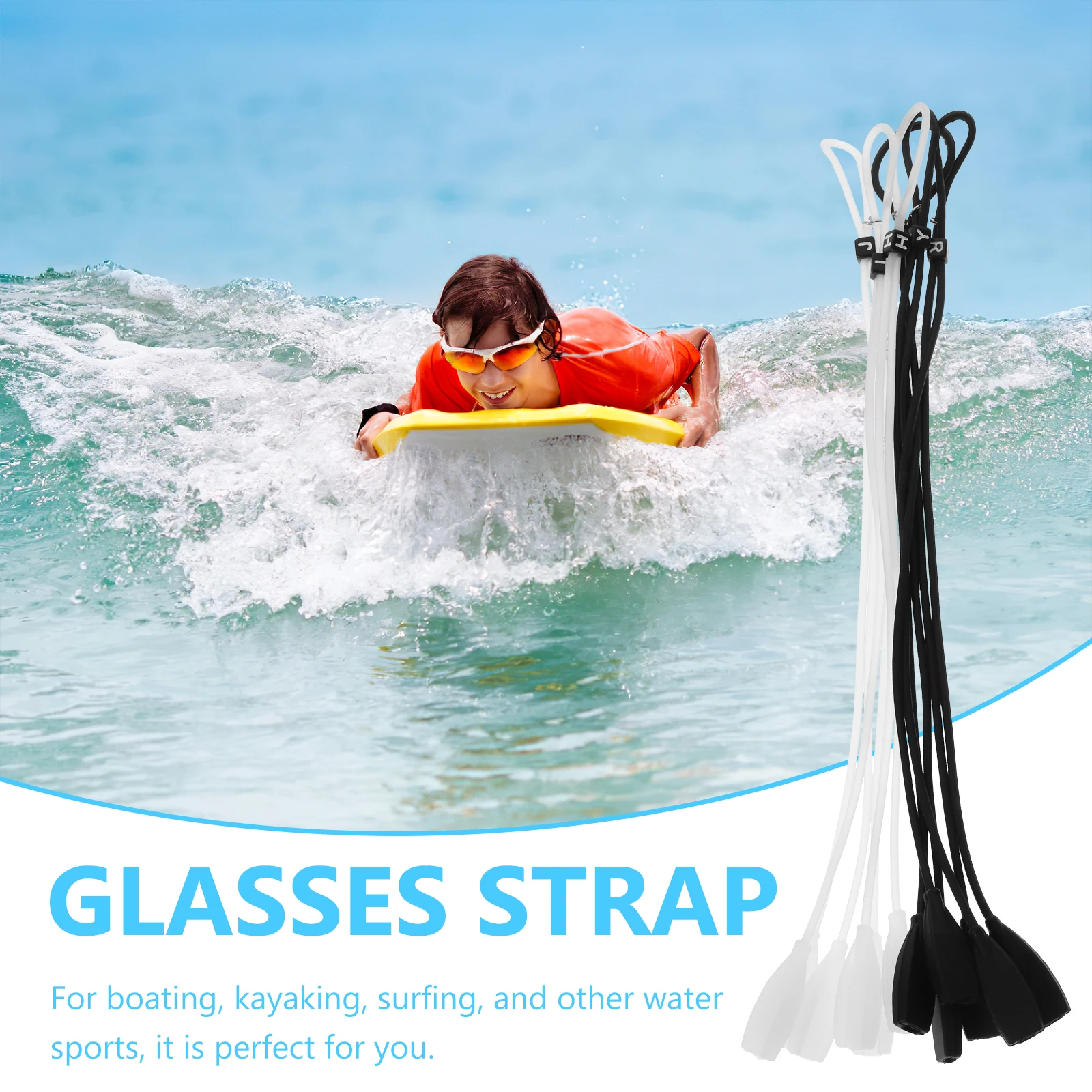 6pcs Sunglasses Strap Non-slip Glasses Rope Sports Safety Holder Replaceable Cord Ear Retainer Silicone Retainer For Water