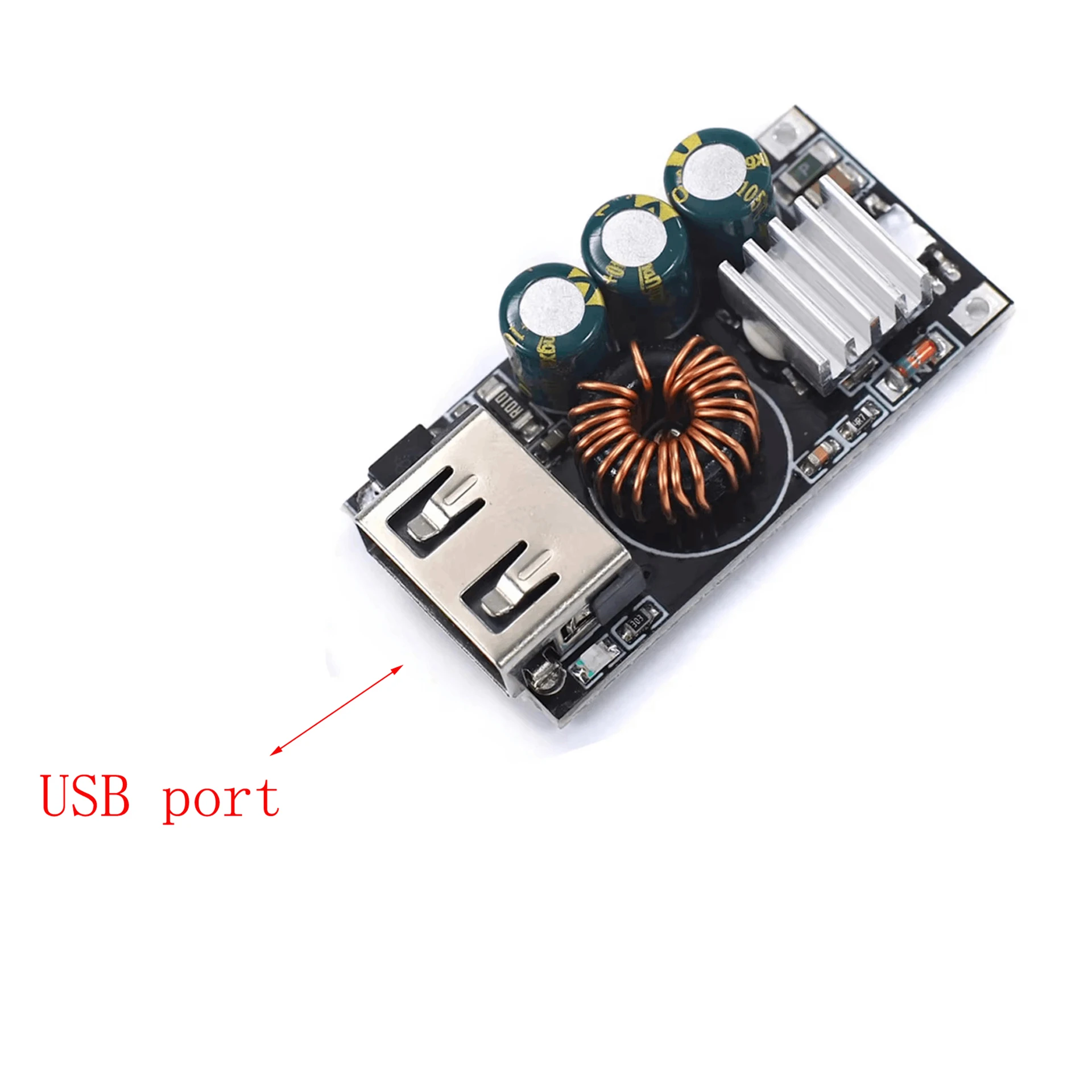 DC10-30V Input 24W Step Down Module with USB Output Port for 3V-12V Power Conversion for in Mobile Offices and Setups