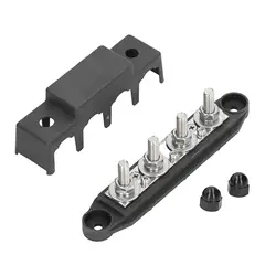 4  Power Distribution Block Bus Bar with Cover, M8 Terminals, 250A Rated for marine , Automotive & RV Applications