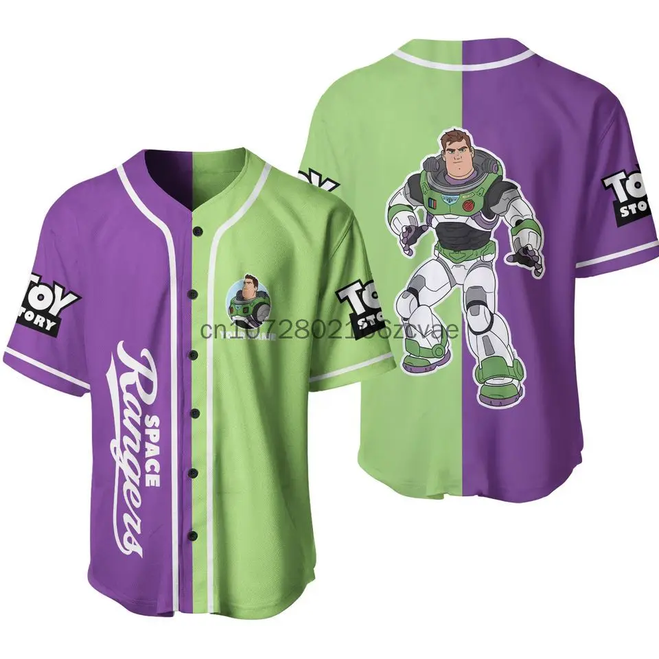 Free Custom Toy Story Buzz Lightyear Baseball Jersey Streetwear FashionSummer Men's And Women's Short Sleeve Baseball shirt