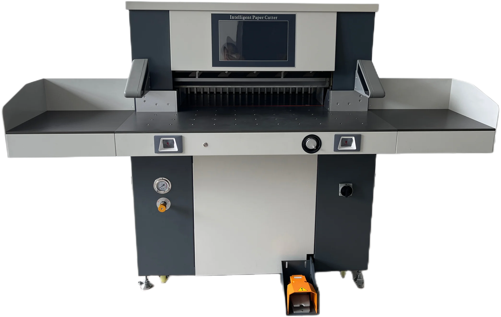 82cm Size Heavy Duty Hydraulic Paper Cutter With Side Table Air Ball 15.6 Inch Touch Screen Dual Hydraulic System Servo Motor