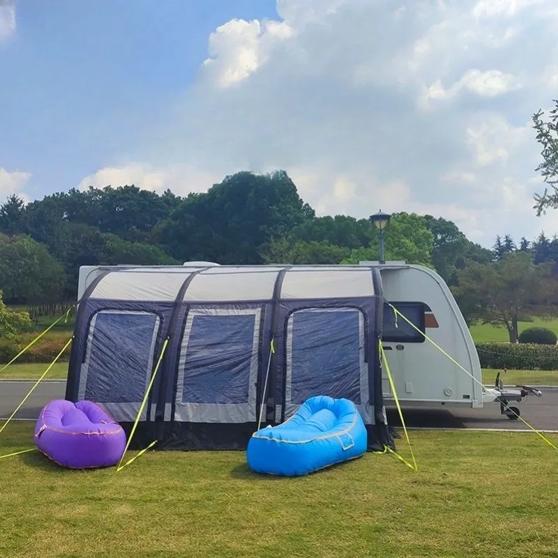 Outdoor camping, quick-opening canopy, trailer-mounted RV side tent
