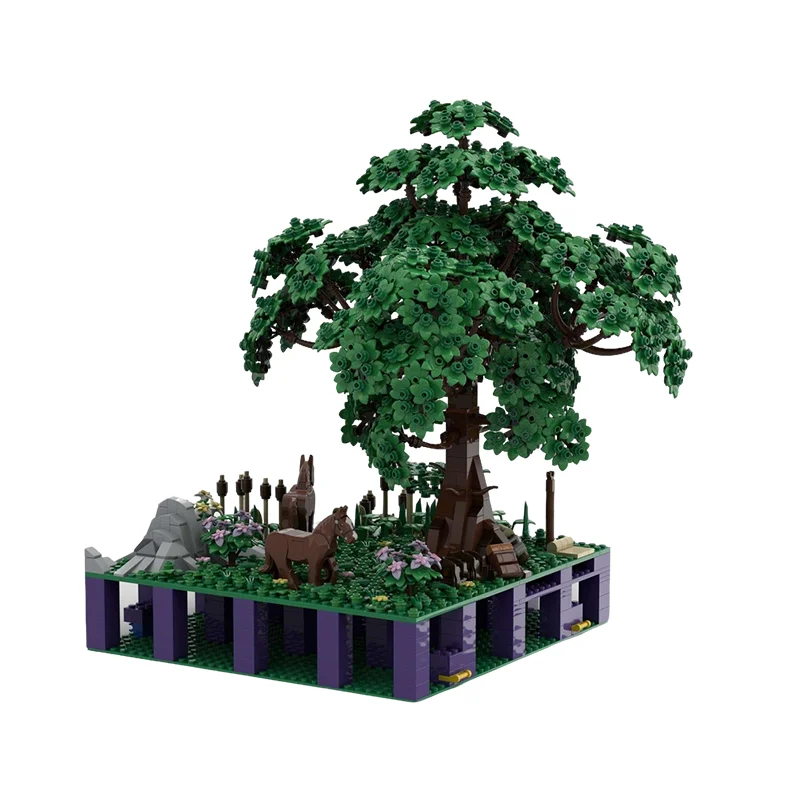2813pcs MOC B10 Castle Hohengeroldseck - Big Old Tree Landscape Expansaion 1 Model Building Blocks Assemble 3D Birthday Brick