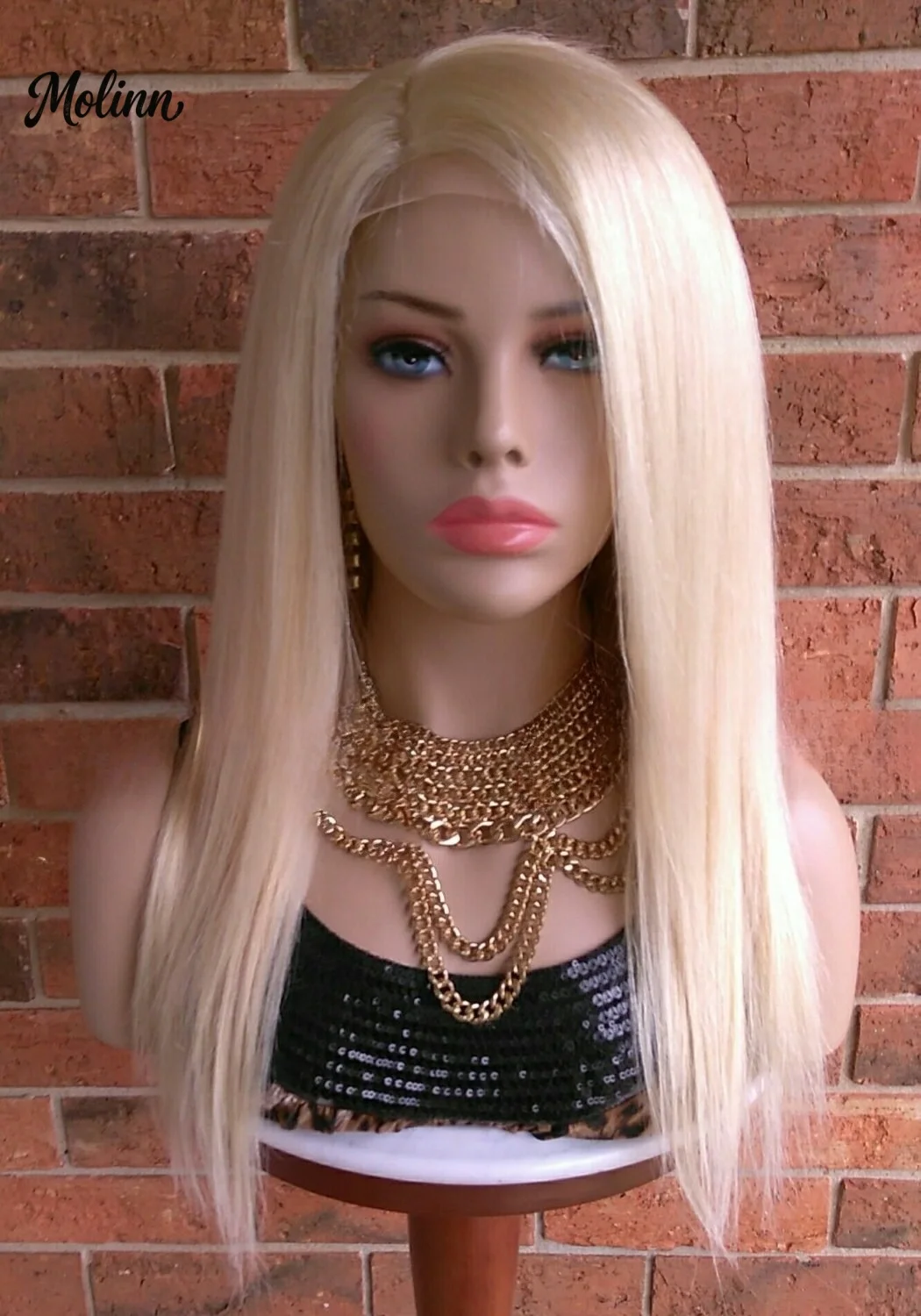13X4 HD Chocolate Brown Wig Straight Lace Frontal Wig Pre Plucked Glueless Heat Resistant Synthetic Gift, Party and Holiday Use