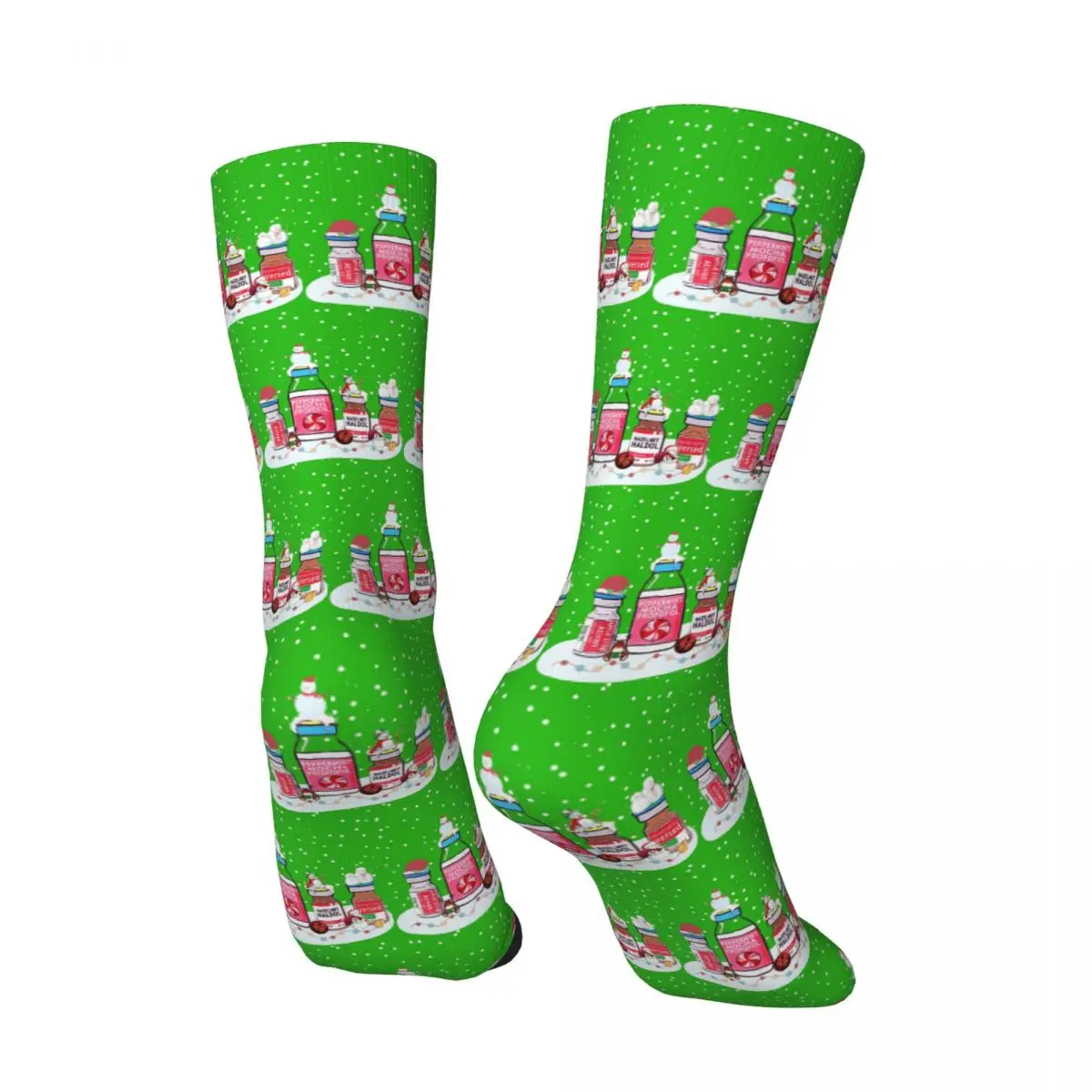 All Seasons Peppermint Mocha Propofol Christmas Nurse Socks Harajuku Sport Middle Tube Socks Fashion Stockings for Men Women