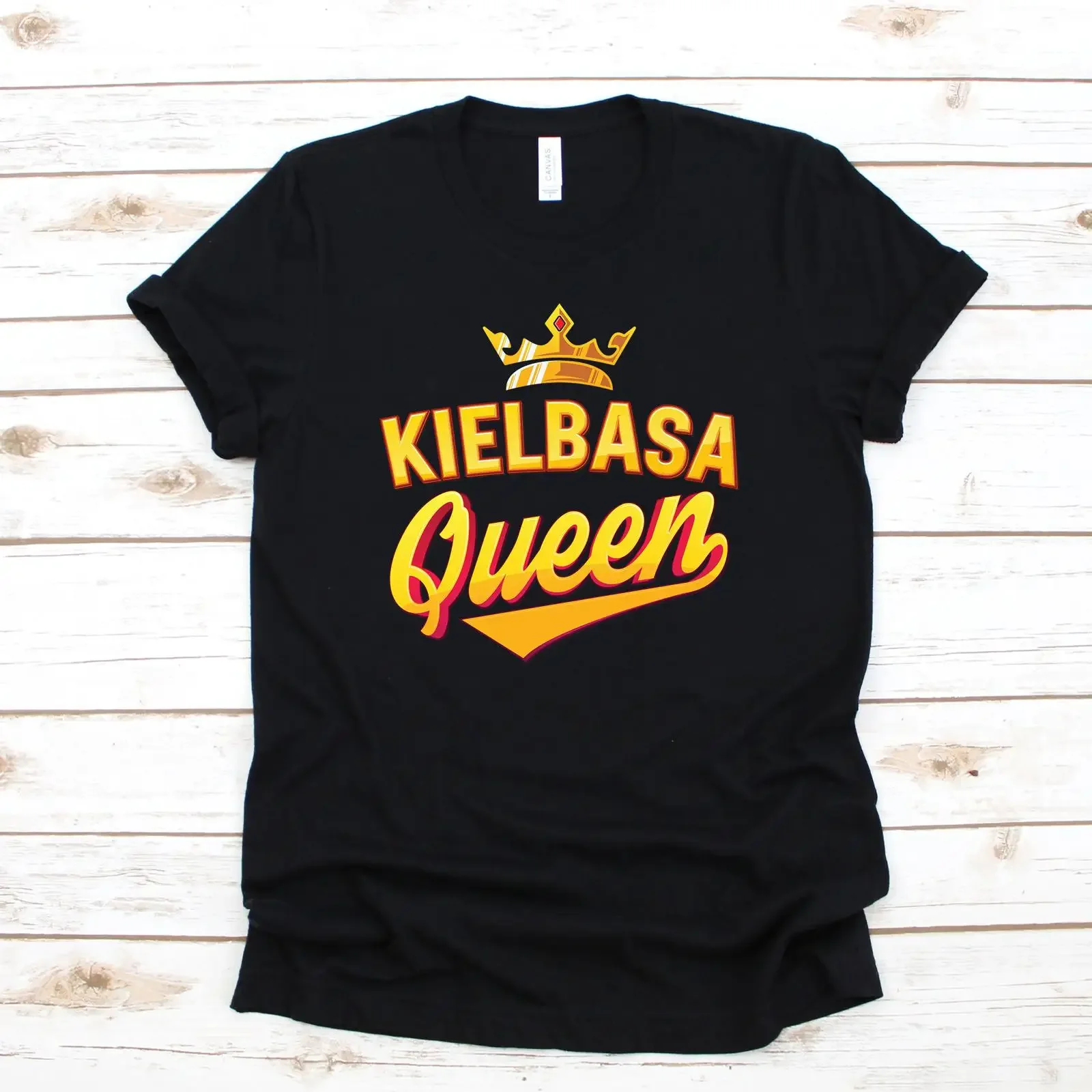 Kielbasa Queen T Shirt Long Sleeve SweaT Kids vintage Washed Top For Everyday Wear graphic Stylish Comfortable designer clothes