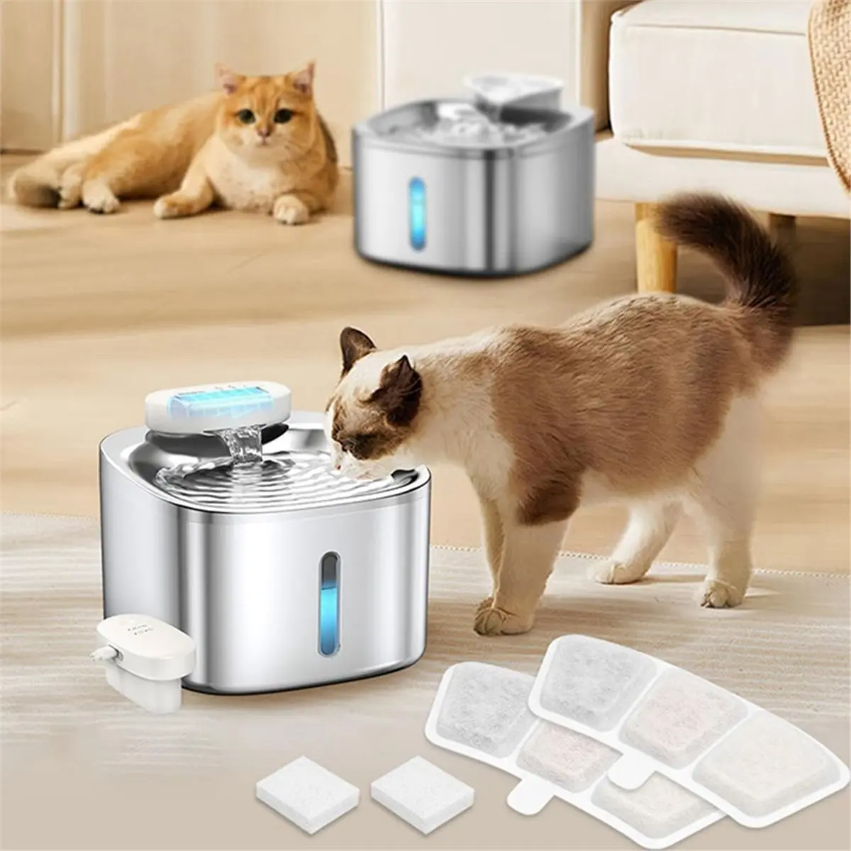 AT16 8+8 Pack Cat Water Fountain Filter Replacement for PW03 & PW04 3.5L/118oz, Cat Fountain Filters Replacement Fit