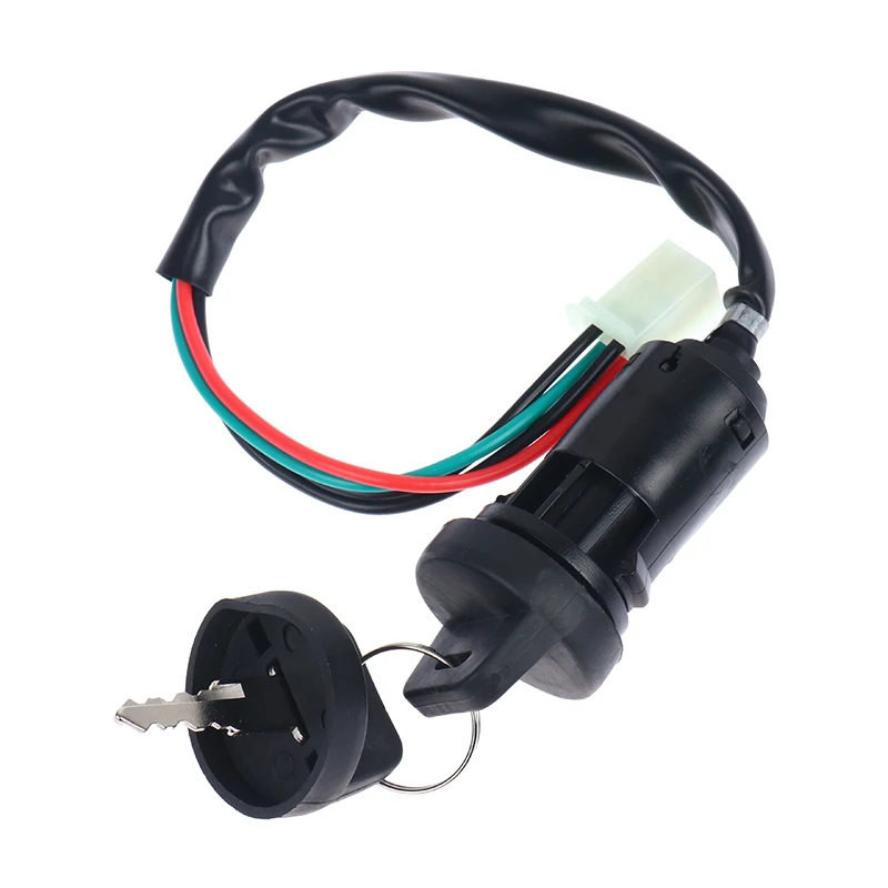 Universal 4 Wires Ignition Barrel Switch With 2 Key For Motorcycle Bike ATV
