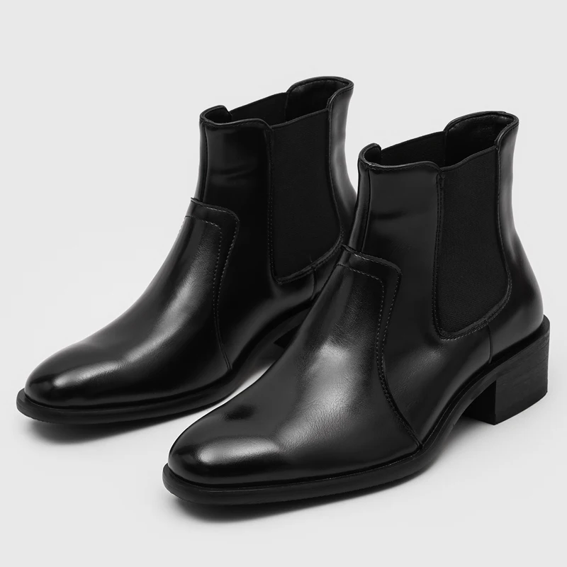 Chelsea Boots Men Shoes - New Style British Style European Trend Loose Fit Elasticated Sleeve Workwear Men Boots Sizes 38 - 46