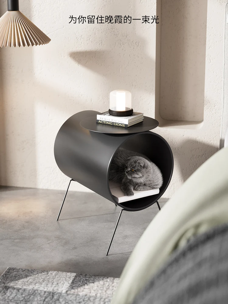 Nordic Cat's Nest Bedside Cabinet Minimalist Modern Small Cabinet Light Luxury Bedside Cabinet Bedroom Iron Art Bedside Storage