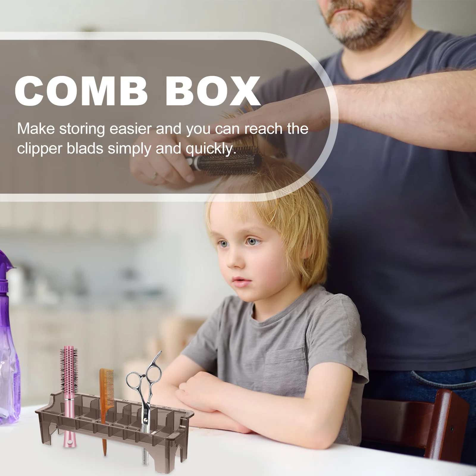 

1Pcs Hair Salon Plastic Clipper Comb Organizer Storage Container Easy Operate Quick Access Hairdressing Barbershop Tools