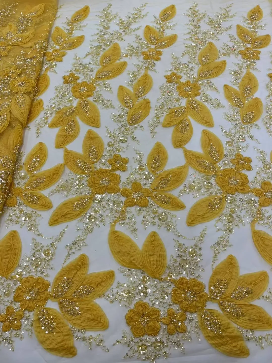 Высококачественные 3D цветочные кружевные блестки из Африки, французская шифоновая кружевная аппликация с вышивкой, вечерние платья из нигерийской ткани