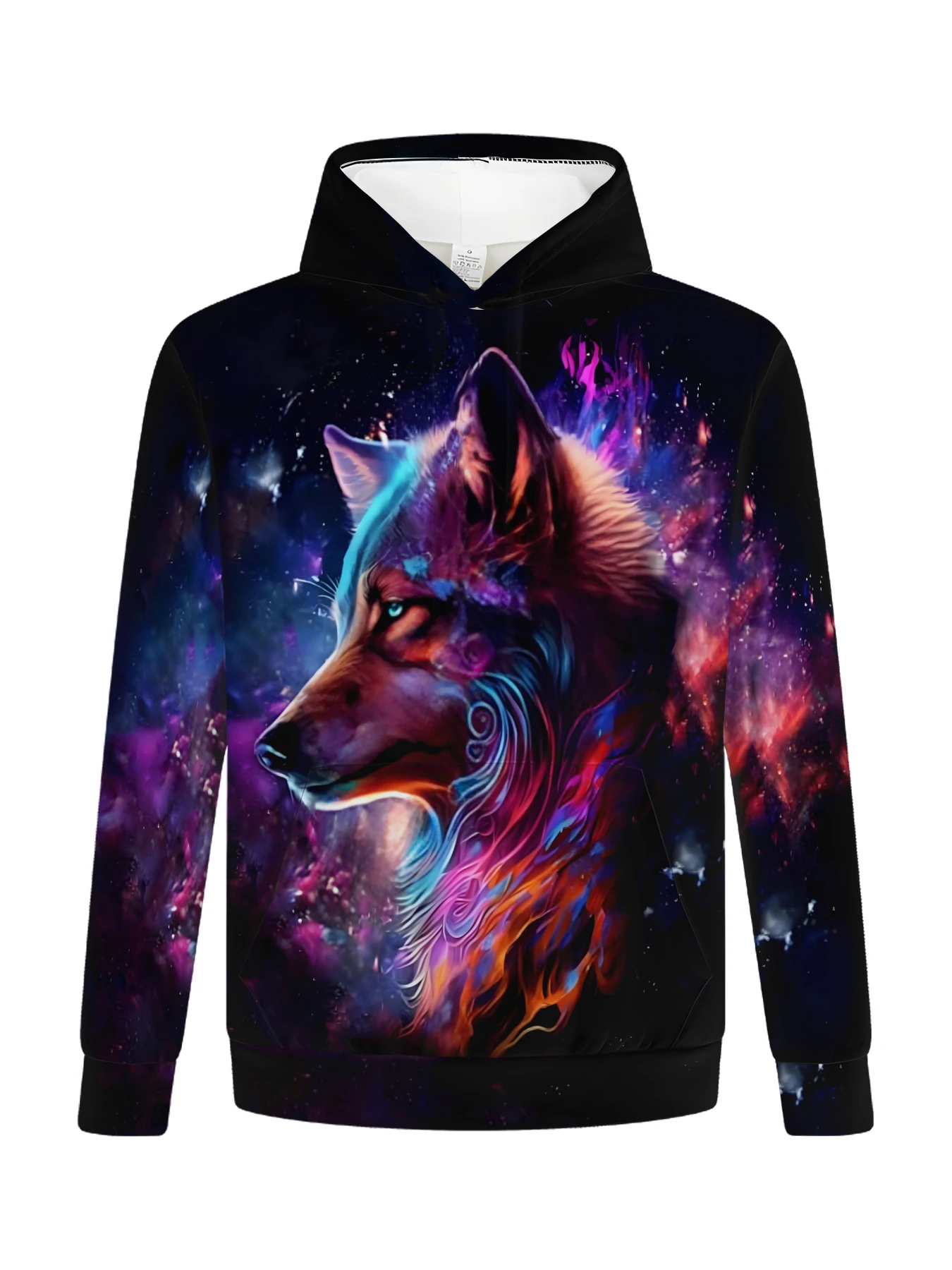 Outdoor New 2024 Wolf 3D Print Pattern Men's Fall And Winter Hooded Sweatshirt, Street Hipster Casual Hip Hop Men's Clothing