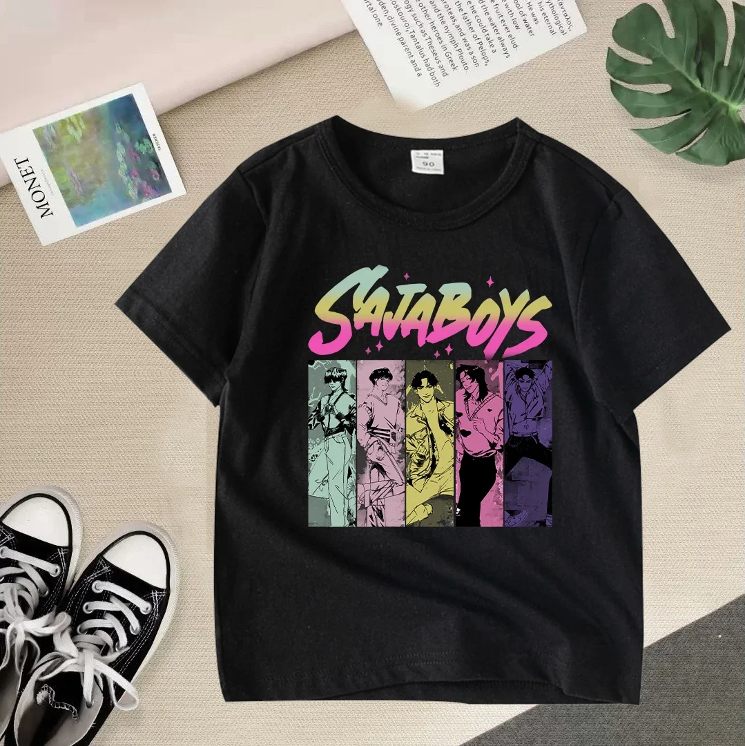 

Kpop Demon Hunters Children's Clothing Short Sleeve T-shirt Cute Tiger Harajuku Summer Short Sleeve T-shirt for Boys Girls Gift