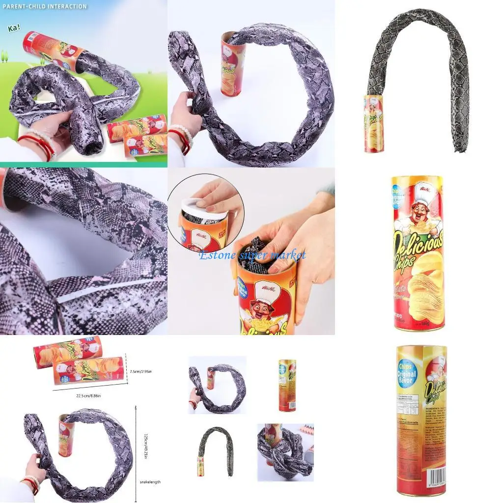 

090B Potato Chip Snake Can Trick Toy Haunted Houses Spring Jump Snake Party Decors