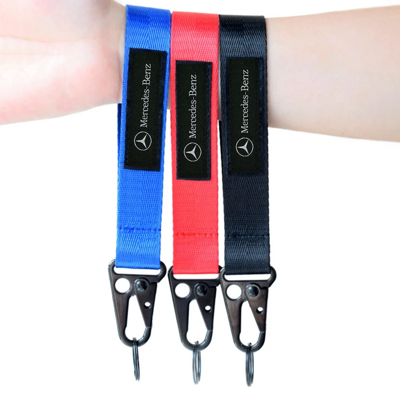 Car Emblem Keyrings Pendant Nylon Keychains Strap For Mercedes Benz W220 W205 W176 W202 W211 W203 W204 W124 W212 Car Accessories