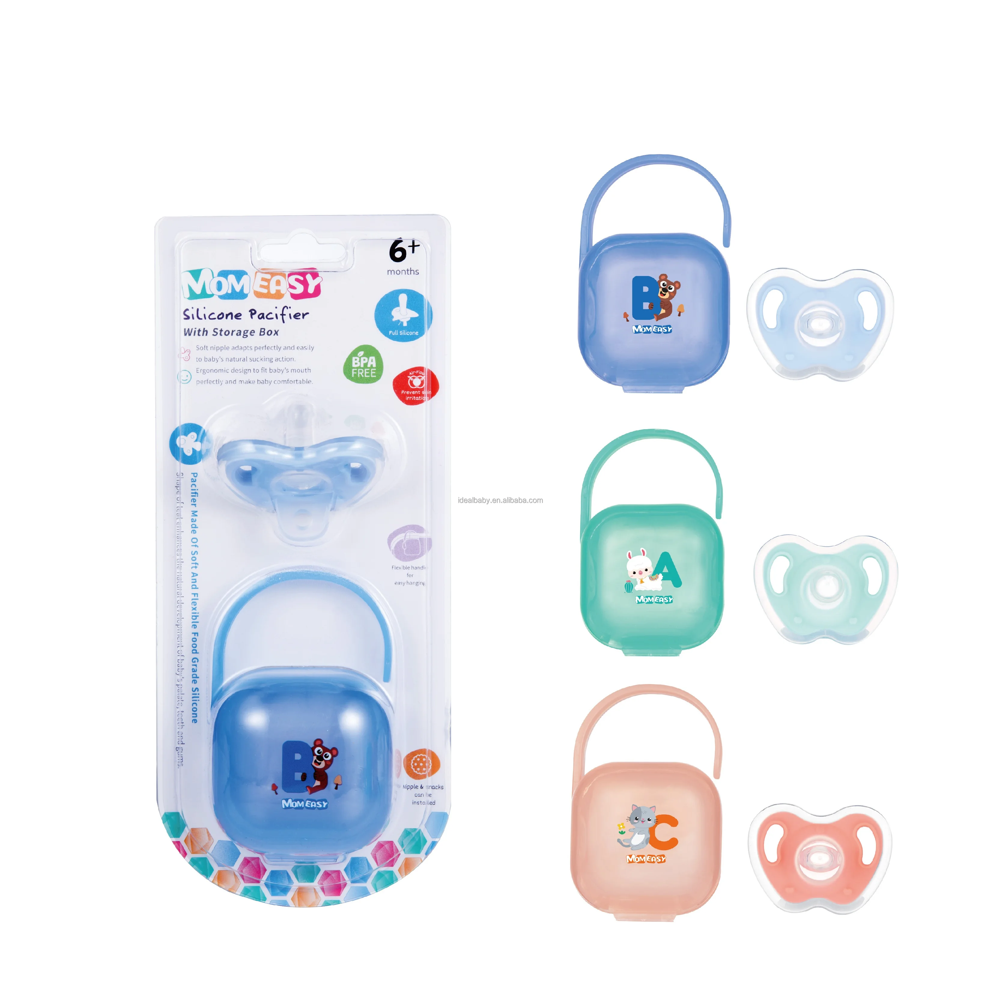 

Silicone Baby Pacifier With Storage Box BPA Baby Soother Physiological/Orthodontic Teat