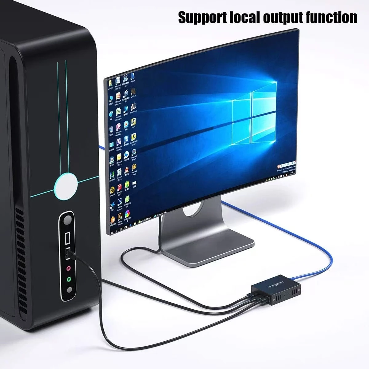 60M KVM Extender over Cat5/6 Ethernet Cable 1080P HDMI-compatible USB KVM RJ45 LAN  Support Keyboard Mouse for PC NVR Monitor