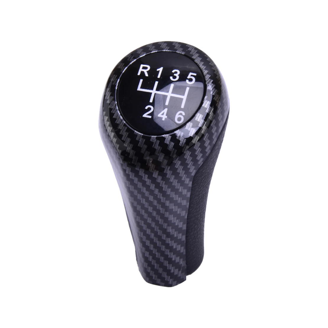 6 Speed Manual Gear Shift Shifter Knob Fit for BMW 1 3 5 6 Series X1 X3 X5 E30 E32 E34 E36 E38 Carbon Fiber Style 25117566267