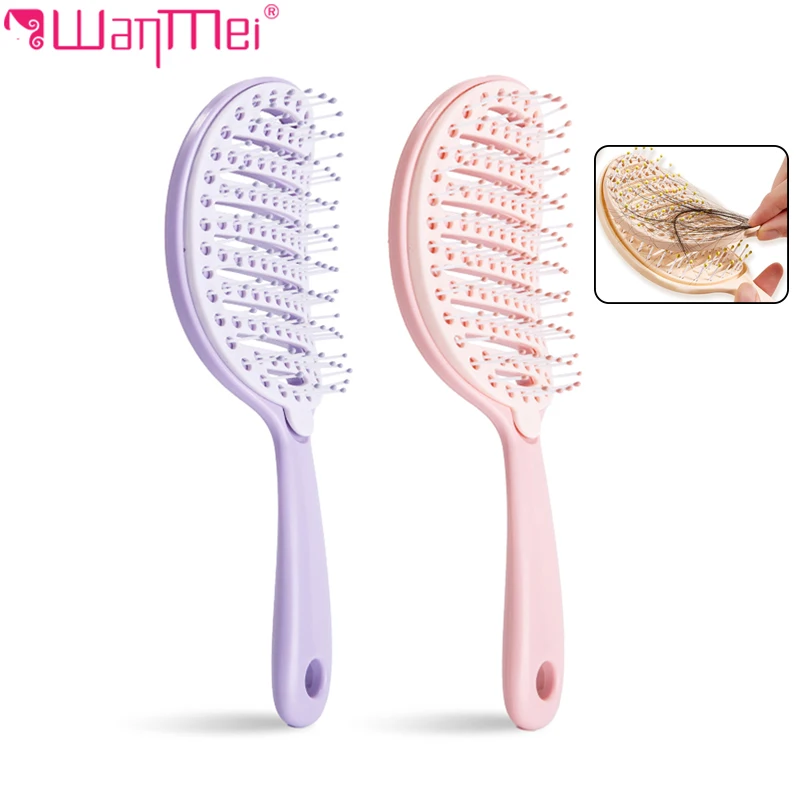 Brosse à cheveux autonettoyante et masseur du cuir chevelu, brosse volumisante Anti-frisottis, outil de coiffure Portable pour cheveux lisses et moelleux, 1 pièce
