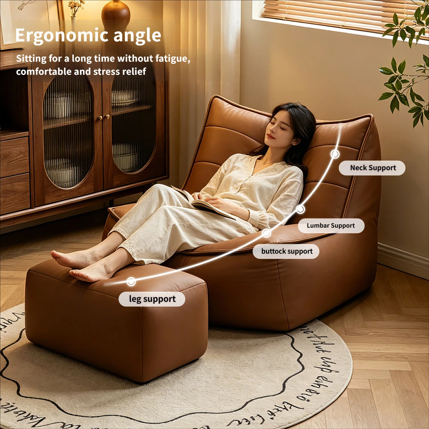 2026 New Caterpillar Lazy Sofa Single Recliner, Sleepable Leisure Nest Chair For Living Room Balcony Indoor Rest