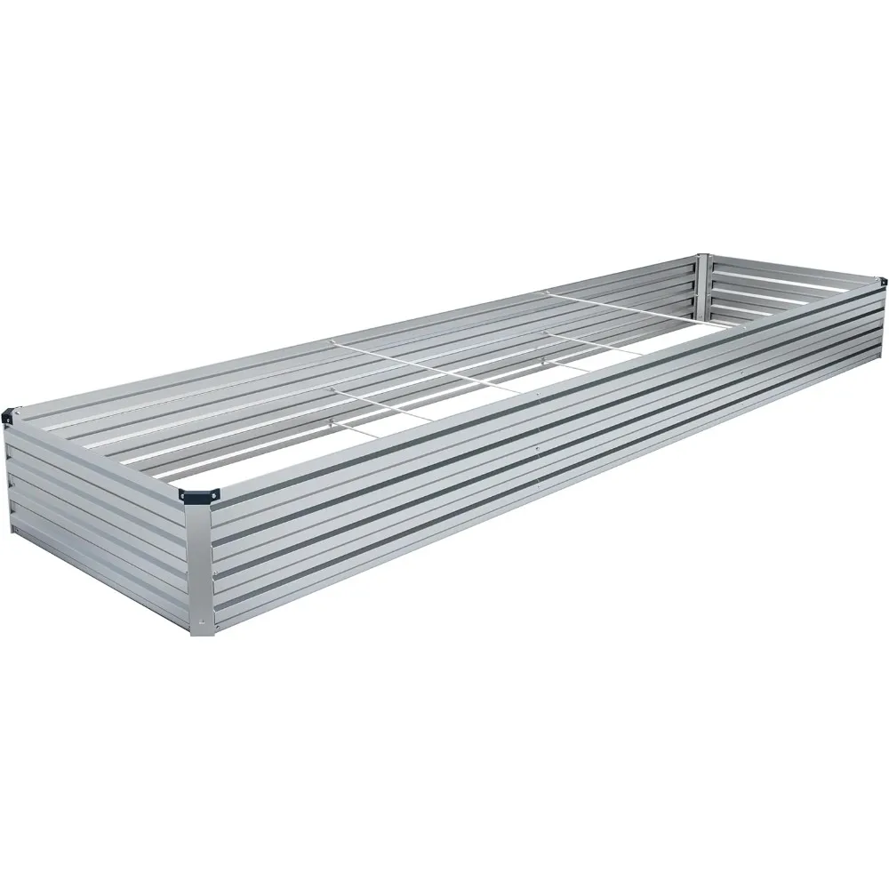 

9x3x1FT Galvanized Raised Garden Bed-Outdoor Planter Box for Vegetables,Metal Garden Bed with Corner,Planter Raised Bed,Silver