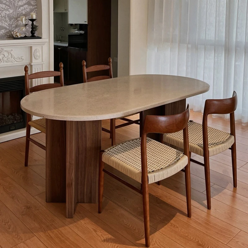 

Китайский античный Овальный Обеденный стол из массива дерева