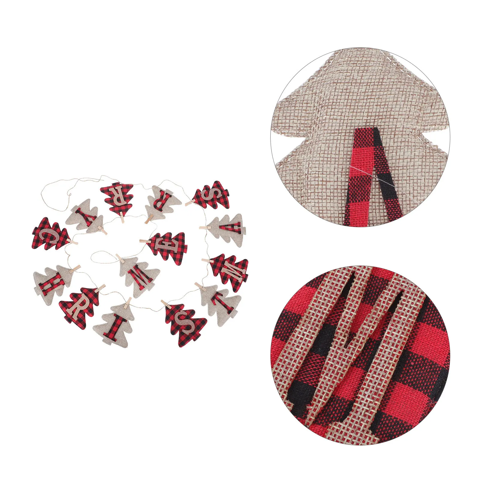 

1pc Christmas Tree Bunting Cartoon Cloth Banner Hanging Ornament For Xmas Party Decor Festival Pendant Supply Decoration