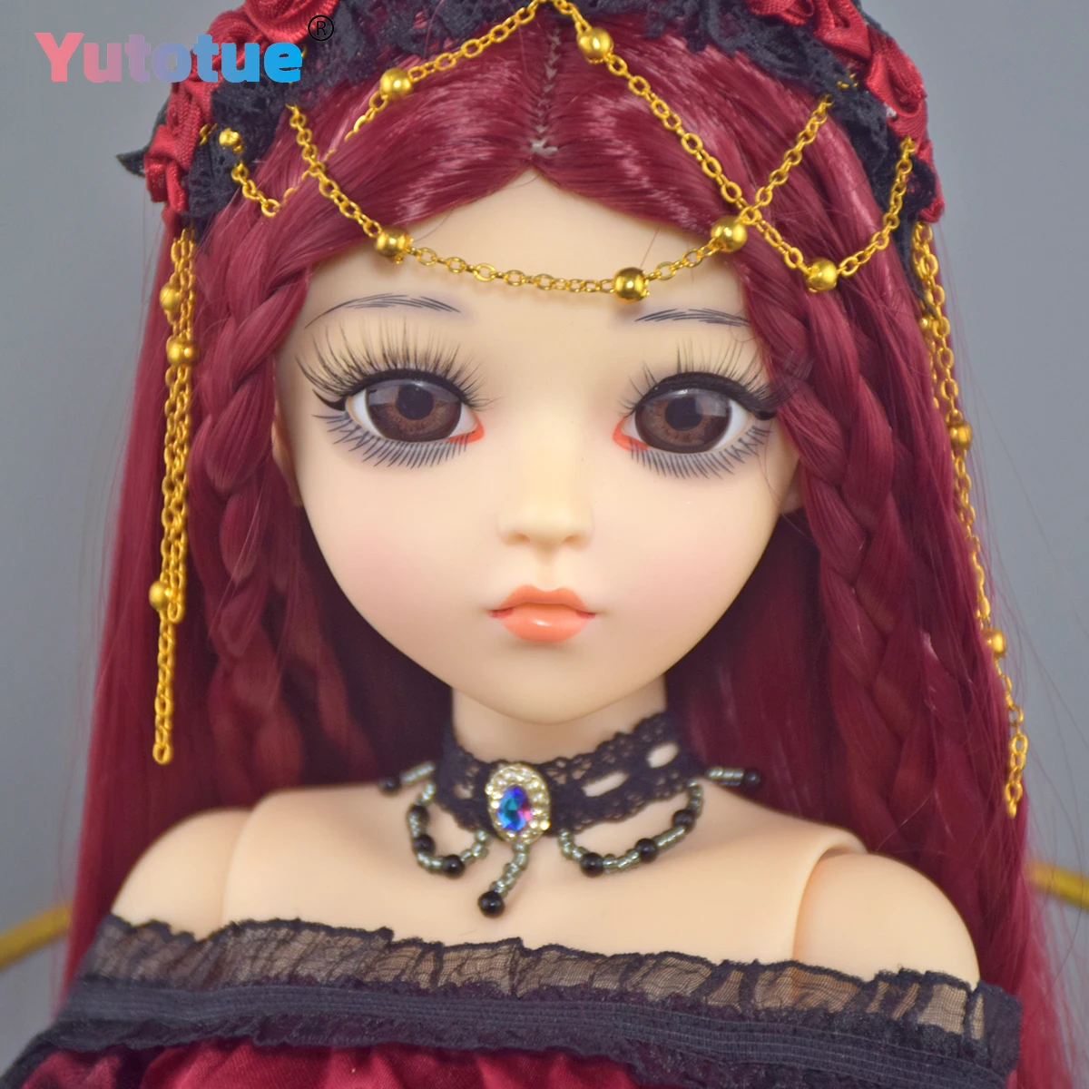 

YUTOTUE 60cm Height Girl Doll Pretty Dress Straight Wigs Makeup Face Lifelike 1/3 BJD Doll Toy