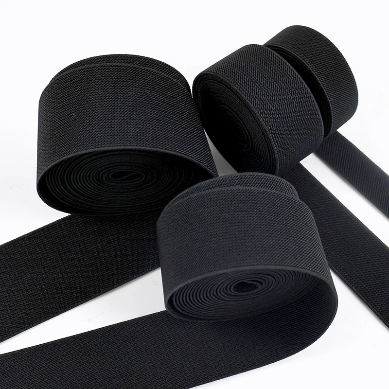 5/10Meters Sewing Elastic Bands 10-80mm Black Stretch Webbing Tape for Clothes Belt Sling Trousers Waistband Rubber Band Supply